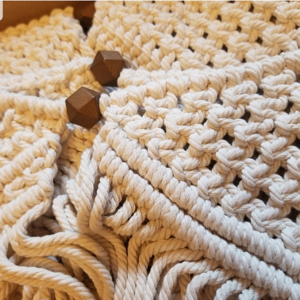 UO Macrame Wall Hanging Tapestry Curtain Fringe - Picture 8 of 9